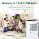 HOMCOM 16L/Day Portable Quiet Dehumidifier for Home, Electric Air De-Humidifier