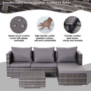 Outsunny Rattan Garden Sofa Set Storage Table Wicker Patio Lounger 4-Seater Grey