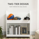 HOMCOM 2-Tier Storage Shelves Kitchen Cart Shelf Unit with Wheels, White