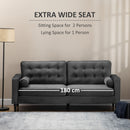 HOMCOM 3-Seater Sofa Velvet Feel Fabric Sofa Couch w/ Cylindrical Pillows, Grey