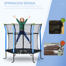 HOMCOM 5.2FT Kids Trampoline w/enclosure Indoor Outdoor for 3-10 Years - Blue