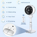 HOMCOM 28 Inch Height Adjustable Air Circulator Fan 70° Oscillating 9 Setting