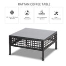 Outsunny Outsunny Rattan Coffee End Table Garden Outdoor Furniture Square Wicker