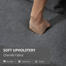 HOMCOM 2-Seat Loveseat Sofa Chenille Fabric Upholstered Couch Wood Legs, Grey