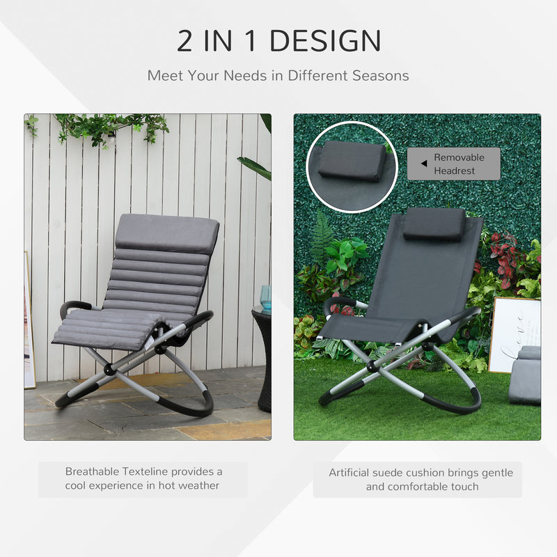 Outsunny Rocking Chair - Grey
