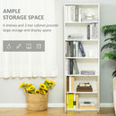 HOMCOM 2 Door 4 Shelves Bookcase Wooden Storage Cabinet Display Unit White Oak