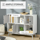 HOMCOM Bookcase, Display Cabinet with 6 Storage Cubes for Living Room Grey