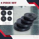 HOMCOM 4 Piece Dumbell Barbell Plate Set 2 x 5kg and 2 x 10kg for Home Gym