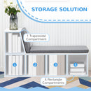 HOMCOM  2 Tier Bookcase w/ Removable Cushions Storage Cabinet for Living Room