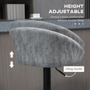 HOMCOM Modern Swivel Bar Stools Set of 2 with Adjustable Height, Light Grey