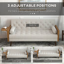 HOMCOM 3-Seater Sofa Bed Click-Clack Button-Tufted Settee Recliner Couch Beige