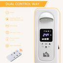 HOMCOM 2720W Oil Filled Portable Radiator Heater W/ Remote Control - White