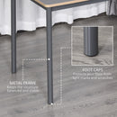 HOMCOM 120cm Minimalistic Dining Table Steel Frame Foot Pads Simple Style Grey