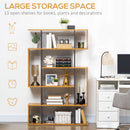 HOMCOM 5-Tier Bookshelf Freestanding Decorative Storage Shelves for Home Natural