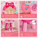 HOMCOM 36 Pcs Kids Vanity Dressing Table w/ Stool Lights Music Bright Red+Pink