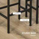 HOMCOM Industrial Bar Stools Set of 2, Kitchen Bar Chairs Home Pub Rustic Brown