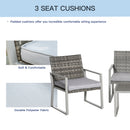 Outsunny 4PCS Outdoor Patio PE Rattan Wicker Sofa Chaise Lounge Furniture Set