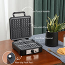 HOMCOM 4 Slice Waffle Maker w/ Deep Cooking Plate Adjustable Temperature1200W