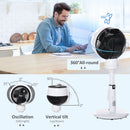 HOMCOM 28 Inch Height Adjustable Air Circulator Fan 70° Oscillating 9 Setting