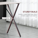 HOMCOM 120 cm Rectangular Breakfast Bar Table for 4 People, Steel Legs, White