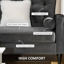 HOMCOM 3-Seater Sofa Velvet Feel Fabric Sofa Couch w/ Cylindrical Pillows, Grey