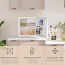HOMCOM 46L Counter Top Fridge with Chiller Box Mini Fridge for Bedrooms Cream