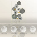 HOMCOM 3D Metal Wall Art Leaves for Home Decor, Hanging Wall Sculpture, Gold