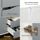 HOMCOM 2 Door Wardrobe with Drawers, Hanging Rail, Shelves for Bedroom, Grey