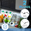 Outsunny 40L Car Refrigerator 12V Portable Freezer w/ Inner LED Light, Wheels