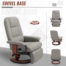 HOMCOM Ergonomic Office Recliner Sofa Chair PU Leather Armchair Lounger Grey