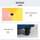 HOMCOM 114 x 47 x 47cm Velvet Storage Ottoman, Button-tufted Footstool Box