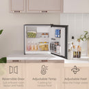 HOMCOM 46L Counter Top Fridge with Chiller Box Mini Fridge for Bedrooms Black