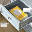 HOMCOM Boxy Accent Bedside End Table Nightstand Drawer Shelf Home Furniture Grey