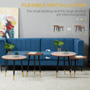 HOMCOM 2 Pieces Round Nesting Coffee Tables with Steel Frame Walnut brown