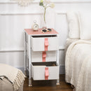 HOMCOM 3 Drawer Chest of Drawers w/ Wooden Top for Kid Room Closet Hallway Pink