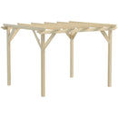 Outsunny 3.6 x 3(m) Wooden Garden Pergola Gazebo for Climbing Vines, Natural