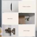 HOMCOM 2 Door Wardrobe with Drawers, Hanging Rail, Shelves for Bedroom, White