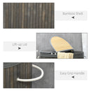 HOMCOM 100L Bamboo Laundry Basket w/ 2 Compartments Washing Baskets Grey