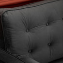 HOMCOM 3-Seater Sofa Velvet Feel Fabric Sofa Couch w/ Cylindrical Pillows, Grey