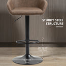 HOMCOM Adjustable Bar Stools Set of 2, Swivel Barstool W/ Footrest Dark Brown
