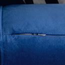 HOMCOM 3-Seater Sofa Velvet Feel Fabric Sofa Couch w/ Cylindrical Pillows, Blue