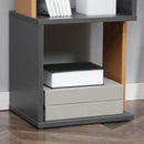 HOMCOM 5-Tier Bookshelf Freestanding Bookcase Storage Shelves Study, Dark Grey