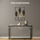 HOMCOM 3D Metal Wall Art Leaves for Home Decor, Hanging Wall Sculpture, Black