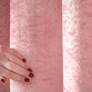 Lewis's Amelia Eyelet Curtains - Crushed Velvet - Blush Pink