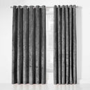Lewis's Amelia Eyelet Curtains - Crushed Velvet - Charcoal Grey