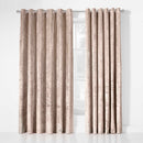 Lewis's Amelia Eyelet Curtains - Crushed Velvet - Mink