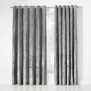 Lewis's Amelia Eyelet Curtains - Crushed Velvet - Silver