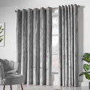 Lewis's Amelia Eyelet Curtains - Crushed Velvet - Silver