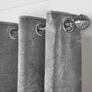 Lewis's Amelia Eyelet Curtains - Crushed Velvet - Silver