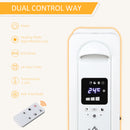 HOMCOM 2180W White Oil Filled Radiator, 9 Fin Portable Heater w/ Timer Remote Control White Safety Cut-Off and Remote Control White Radiator Settings